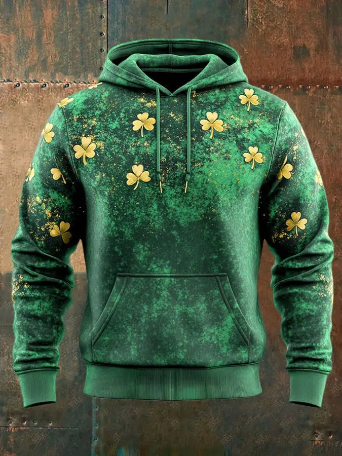 St Patrick's Day Shamrock Art Hoodie St Paddys Day Clothes Gifts For Boyfriend Ireland