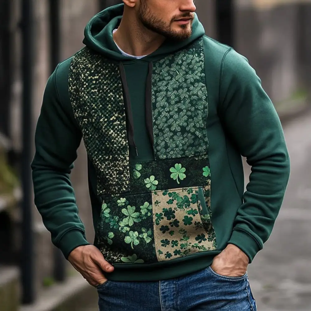 St Patrick's Day Shamrock Hoodie Irish Holiday Retro Hoodie St Patrick's Day Presents