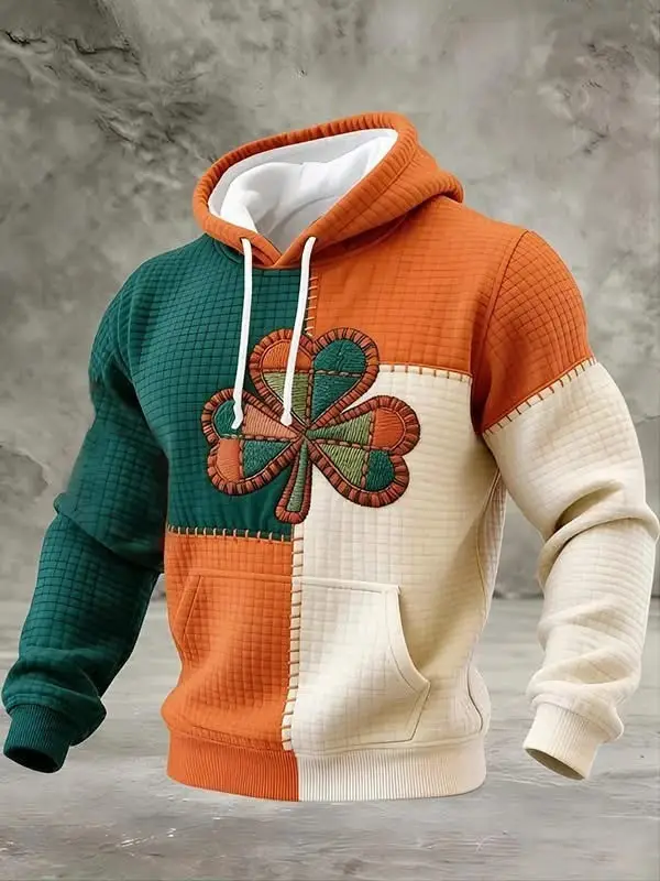 St Patrick's Day Shamrock Hoodie Men's Ireland Irish Happy Saint Patrick's Day Gifts 2026