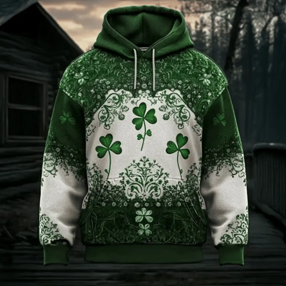St Patrick's Day Shamrock Hoodie Saint Patrick's Day 2026 Hooded Sweatshirt