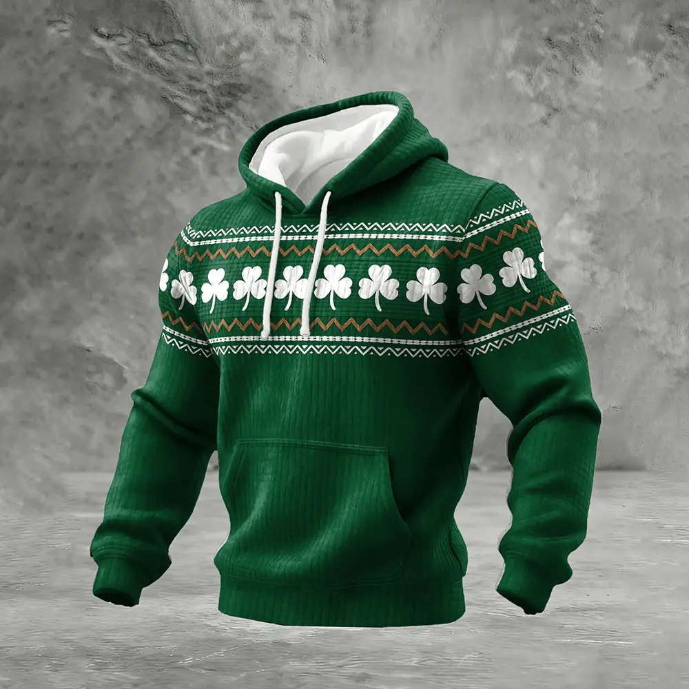St Patrick's Day Shamrock Hoodie St Patrick's Day Apparel Unique Gifts For Him St Patrick's Day Shamrock Hoodie St Patrick's Day Apparel Unique Gifts For Him - Image 1