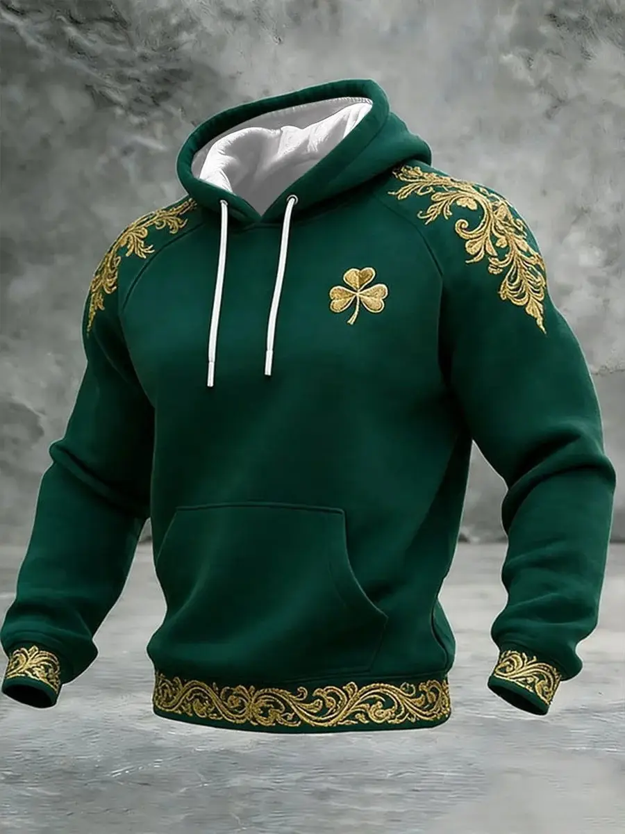 St Patrick's Day Shamrock Slainte Hoodie Men's Clothes Irish Unique St Patrick's Day Gifts