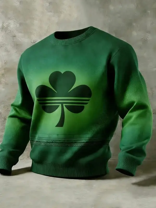 St Patrick's Day Shamrock Sweatshirt Green Awesome St Patrick's Gifts For Men Irish