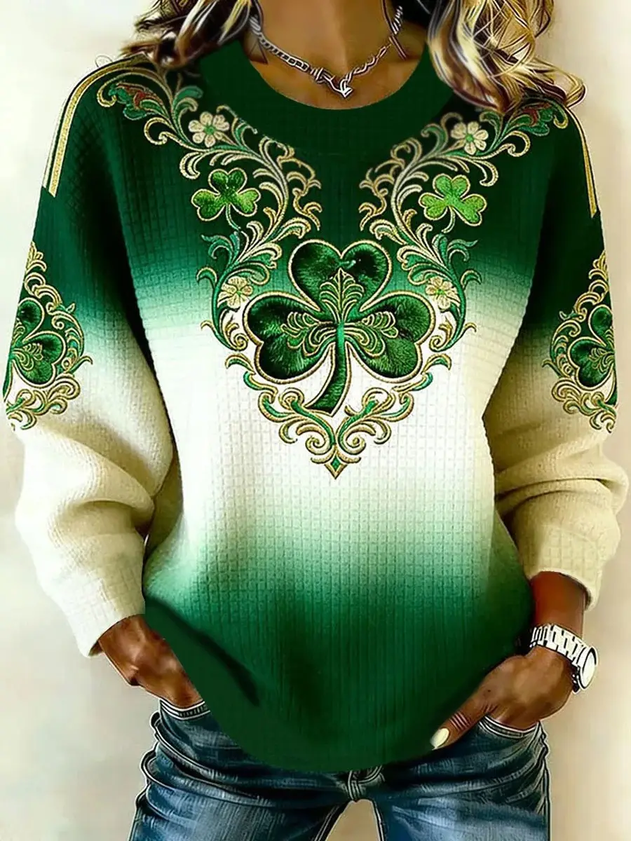 St Patrick's Day Shamrock Sweatshirt Women's St Paddy's Day Clothes Best Gifts For Her