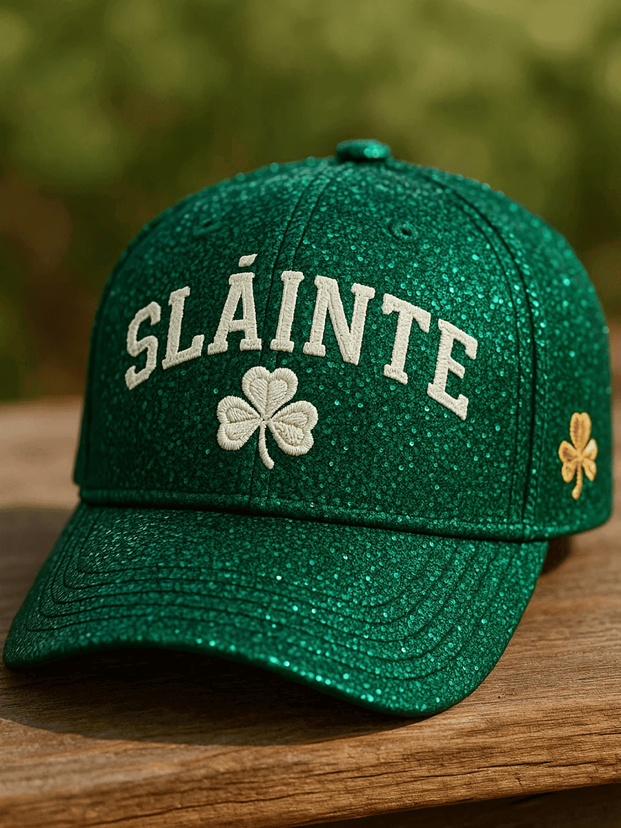St Patrick's Day Slainte Hat Shamrock Design St Patrick's Day Baseball Cap Gifts For Husband St Patrick's Day Slainte Hat Shamrock Design St Patrick's Day Baseball Cap Gifts For Husband - Image 1