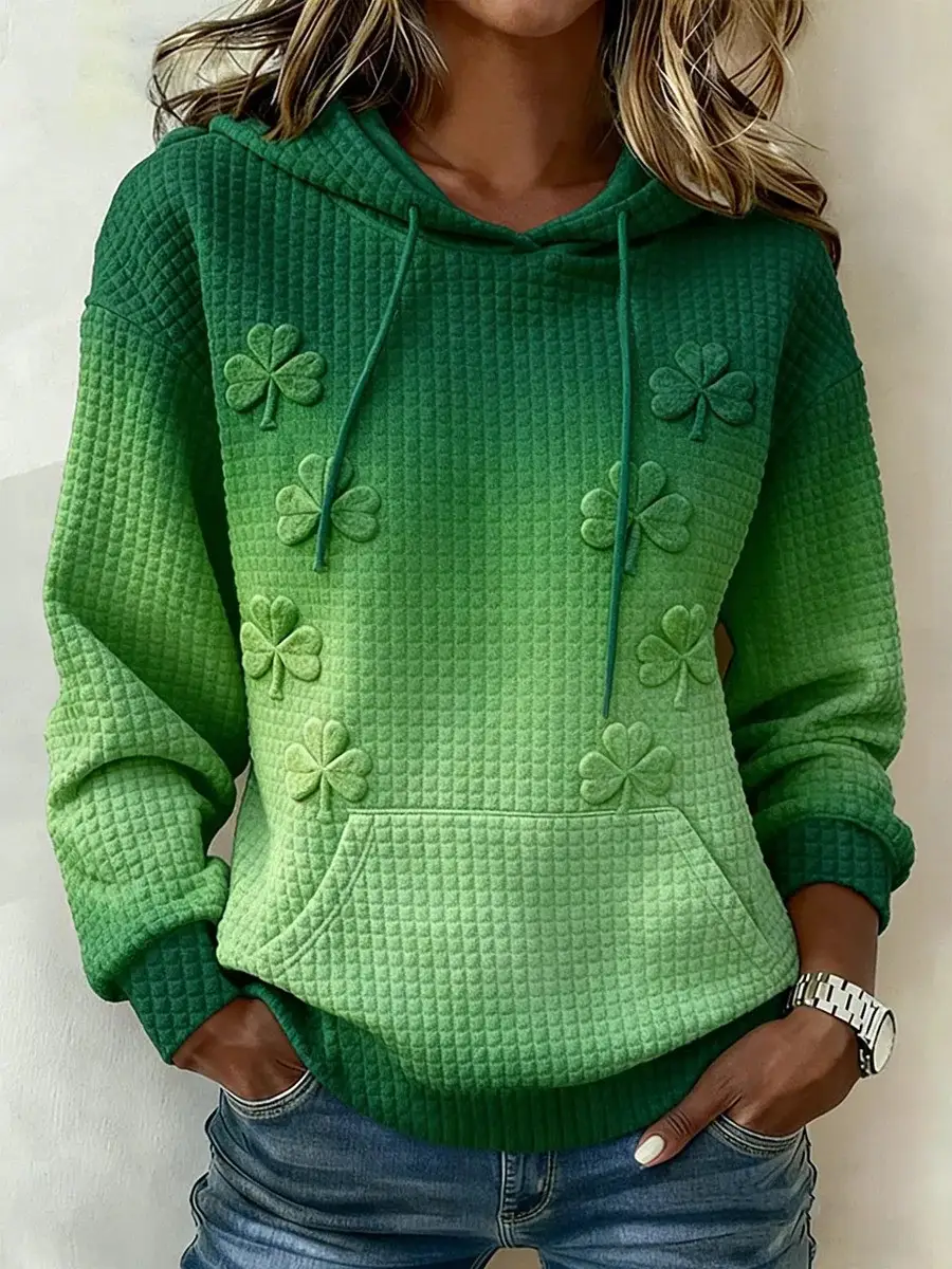 St Patrick's Day Slainte Shamrock Hoodie Women's Apparel Best St Patty's Day Gift Ideas