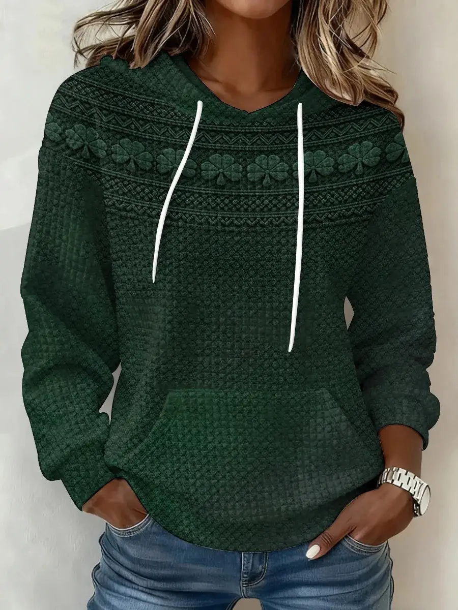 St Patrick's Day Slainte Shamrock Hoodie Women's Happy Saint Patrick's Day Gifts 2026