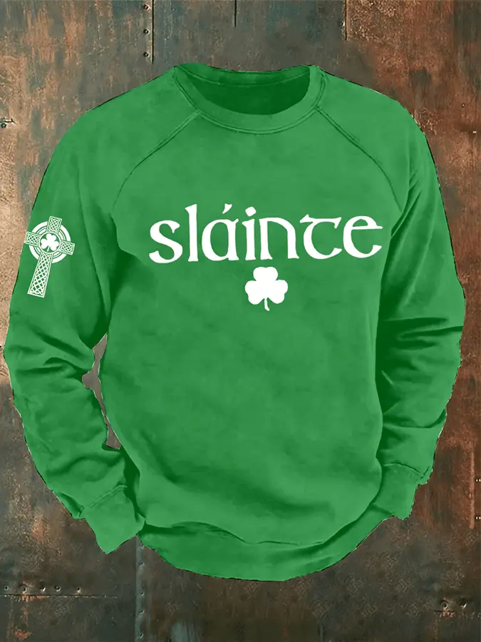 St Patrick's Day Slainte Sweatshirt Shamrock Shirts Gift Ideas For Boyfriend Ireland