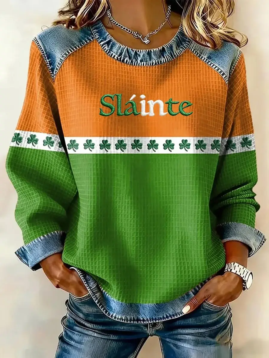 St Patrick's Day Slainte Sweatshirt Shamrock Sweatshirt St Patricks Clothes Gifts For Her