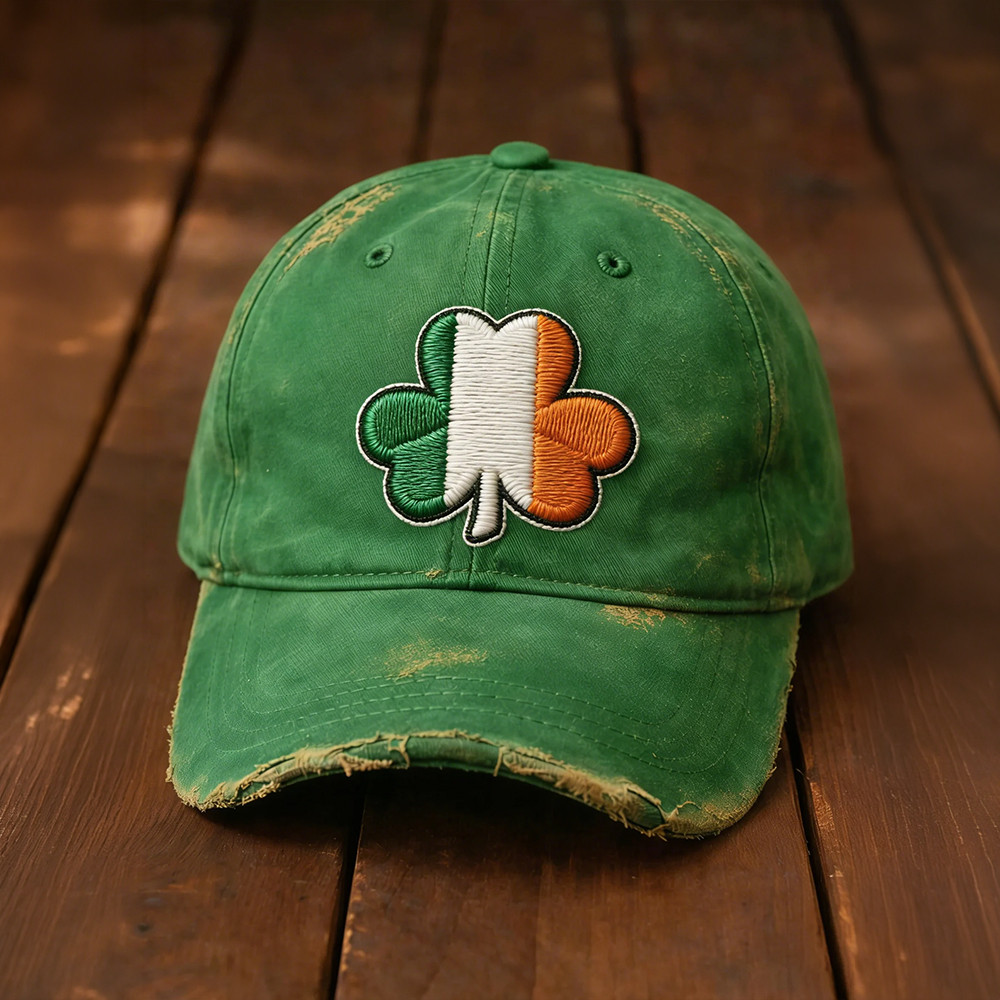 St. Patrick's Day Art Hat Tricolor Shamrock Baseball Cap Present For St Paddys Day St. Patrick's Day Art Hat Tricolor Shamrock Baseball Cap Present For St Paddys Day - Image 1