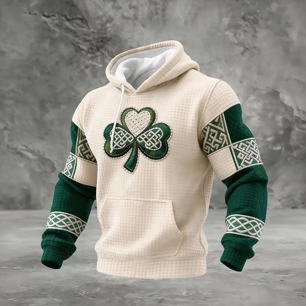 St. Patrick's Day Art Hoodie Shamrock Design Saint Patricks Day Outfits Cool St Pats Gift
