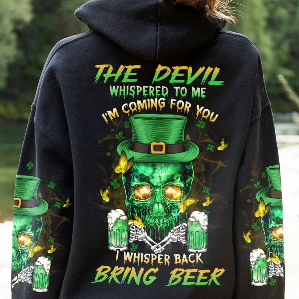 St. Patrick's Day Beer Skull Hoodie Skull Merch Best Mothers Day Gifts