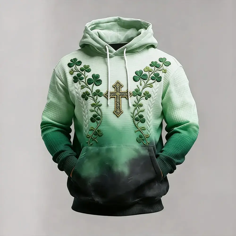 St. Patrick's Day Celtic Cross Hoodie St Patricks Day 2026 Merch Present Idea St. Patrick's Day Celtic Cross Hoodie St Patricks Day 2026 Merch Present Idea - Image 1