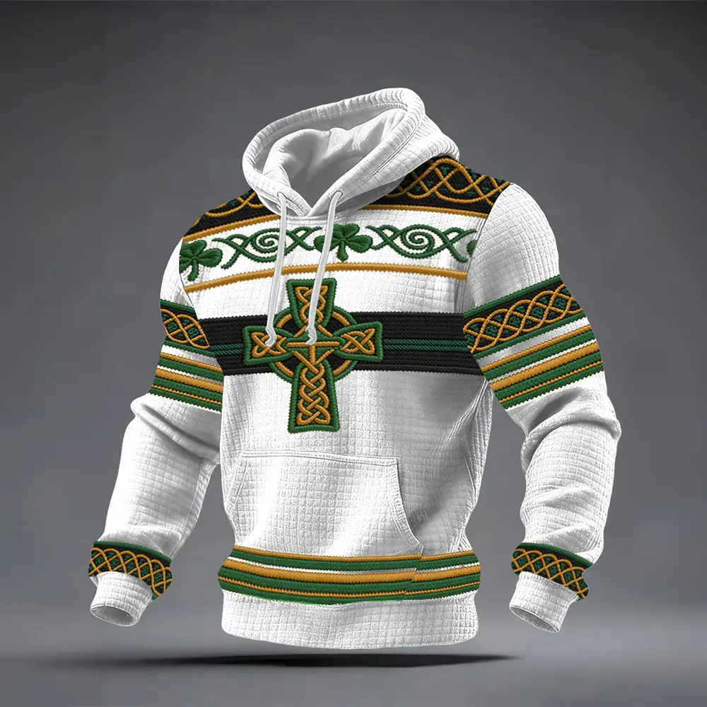 St. Patrick's Day Celtic Cross Hoodie St Patrick's Day Apparel St Pats Present