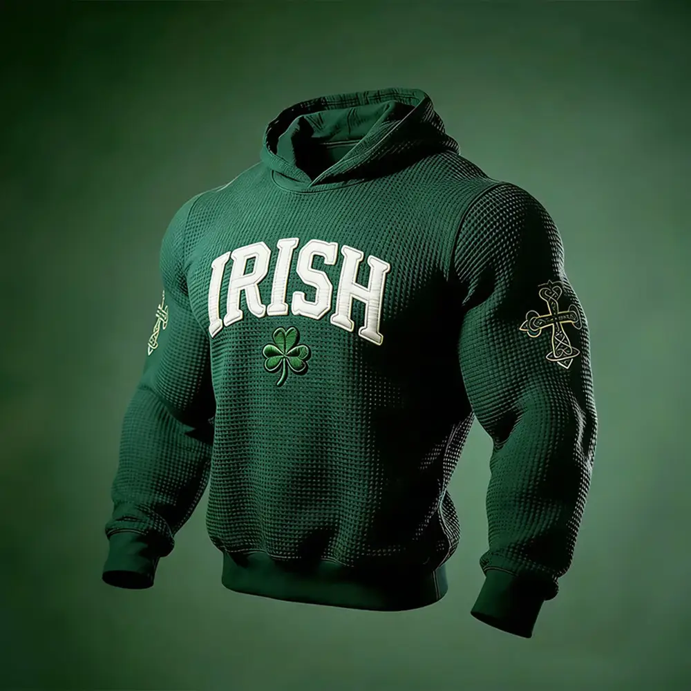 St. Patrick's Day Celtic Cross Hoodie St Patricks Outfit Present For Him