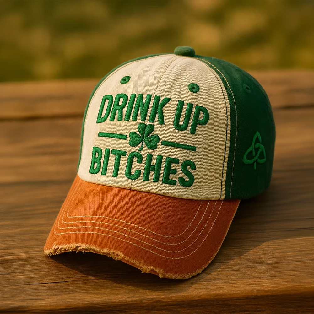 St. Patrick's Day Drink Up B Hat Trinity Knot St Patrick's Day Baseball Cap Present For Him St. Patrick's Day Drink Up B Hat Trinity Knot St Patrick's Day Baseball Cap Present For Him - Image 1