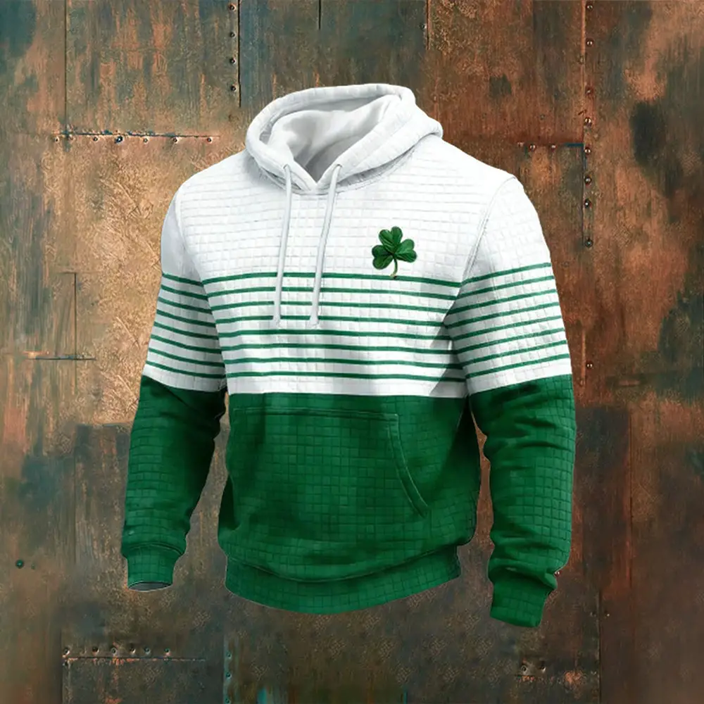 St. Patrick's Day Hoodie Shamrock Art St Patricks Day Hooded Sweatshirt Gift Ideas