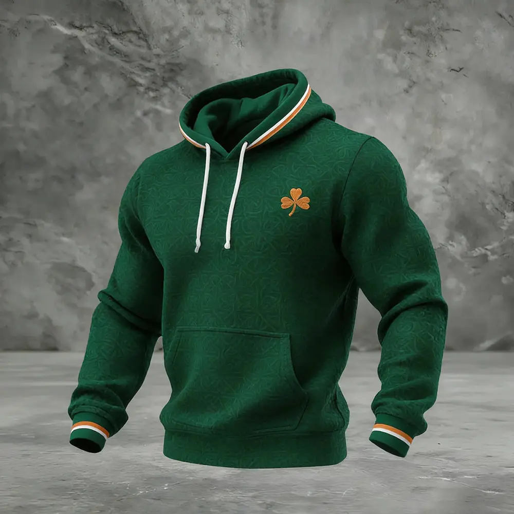 St. Patrick's Day Irish Shamrock Hoodie St Paddys Day Hooded Sweatshirt Unique Present