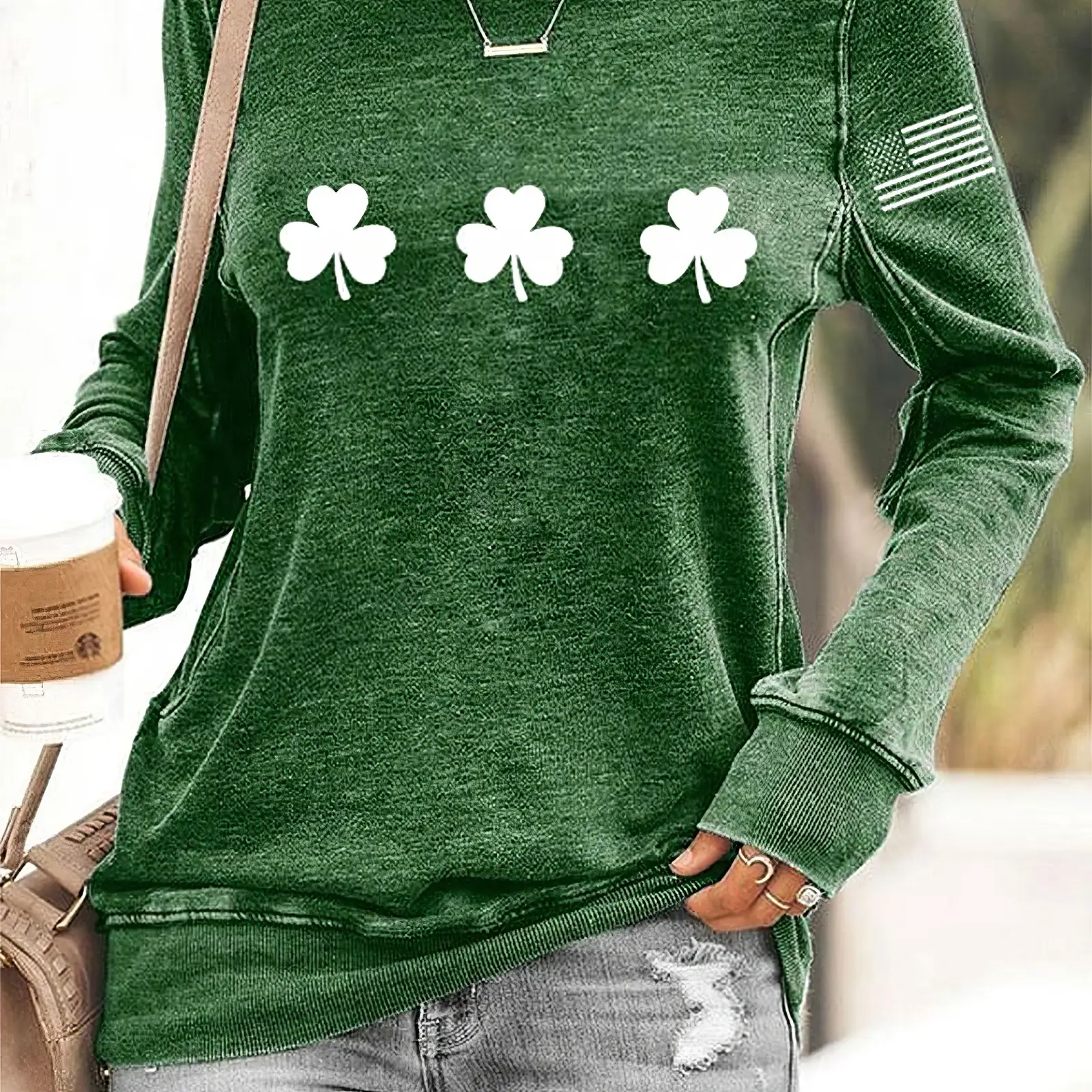 St.Patrick's Day Irish Shamrock Sweatshirt Holiday Irish Clothing Gifts For Women