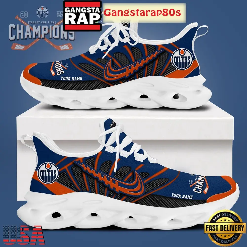 Stanley Cup 2026 Champions Edmonton Oilers Custom Air Max Shoes Air Cushion Sneakers