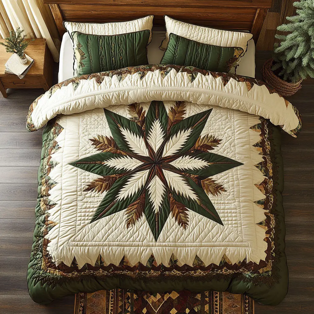 Star Glow Quilted Bedding Set Duvet Cover Bedspread Best Gifts Bedroom Decorative