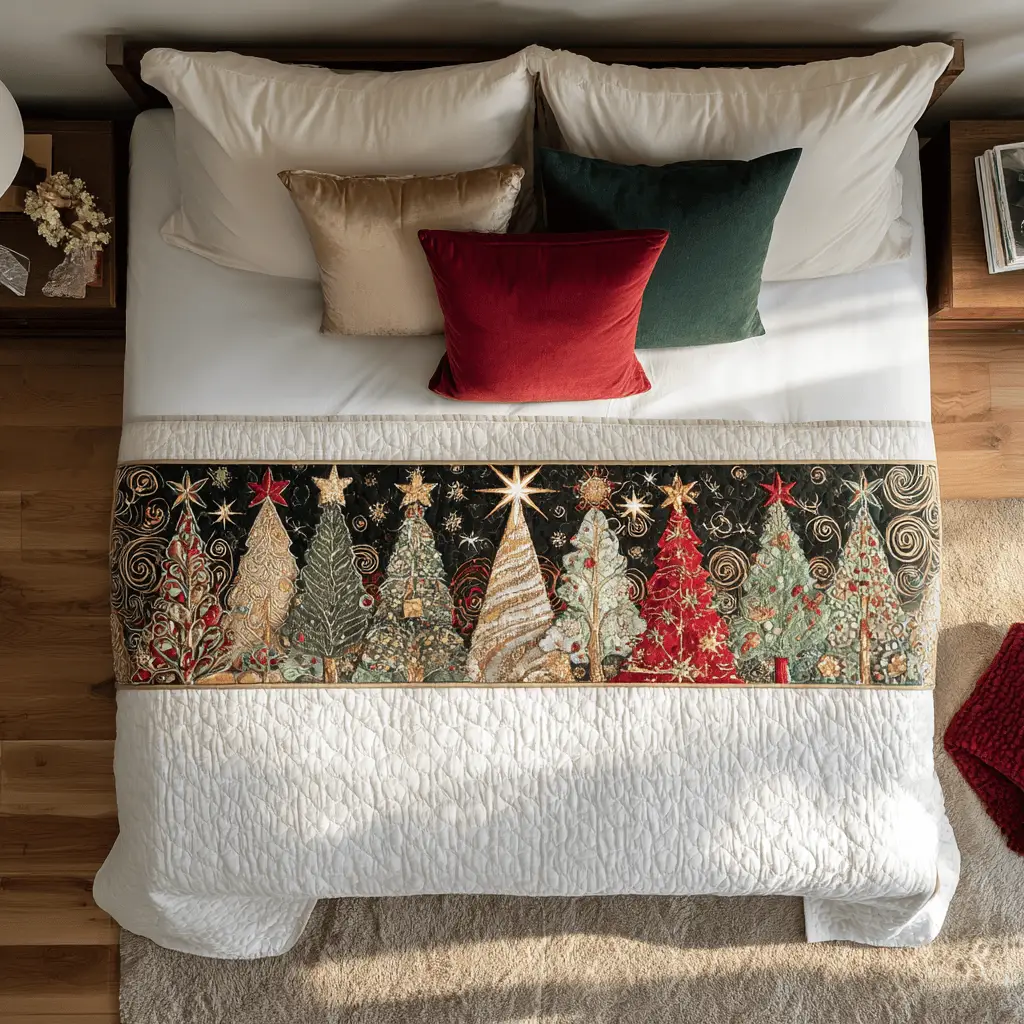 Star Grove Quilted Bed Runner Starry Theme Look Gift for Kids