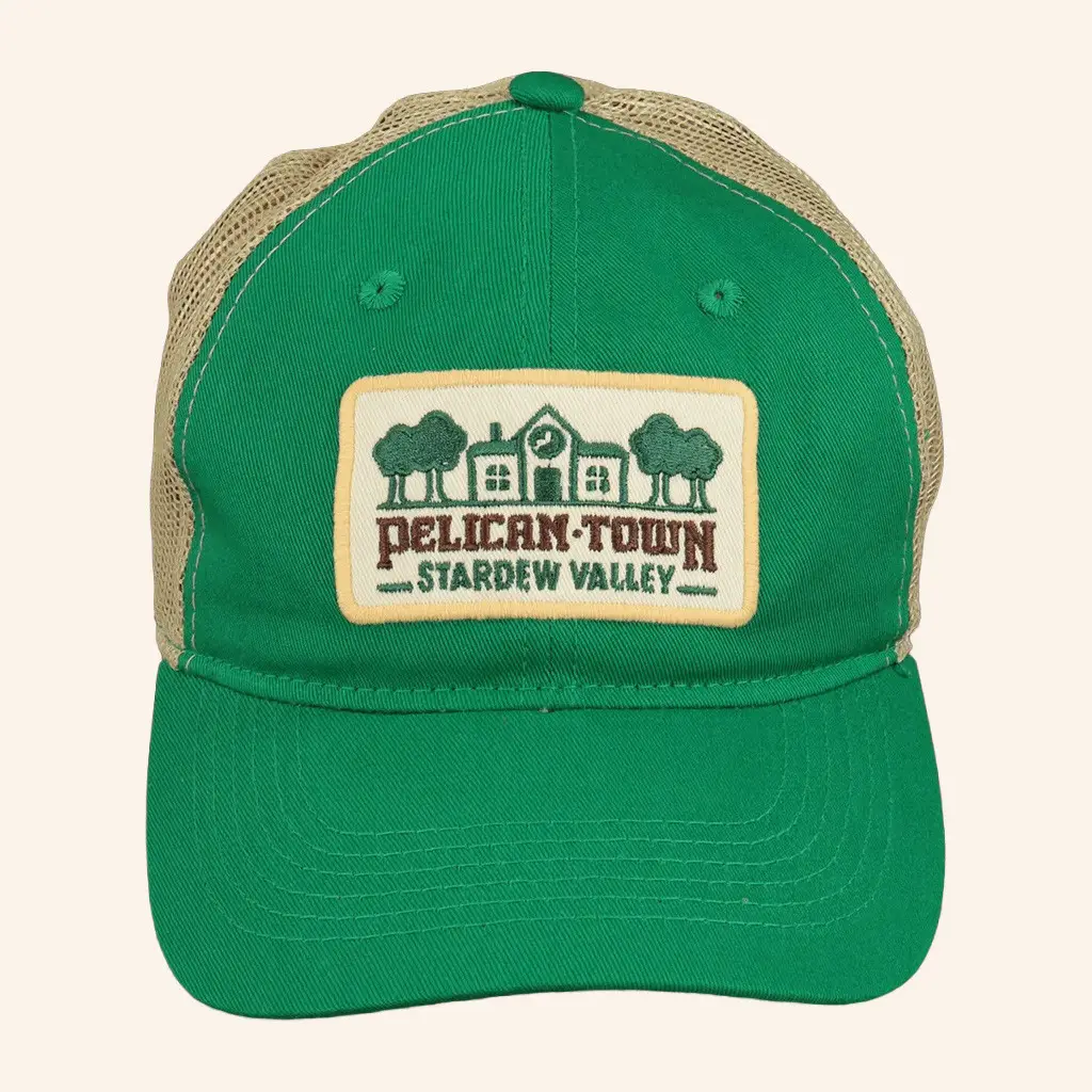 Stardew Valley Merch Pelican Town Embroidered Trucker Hat Gifts For Besties -WearandDecor