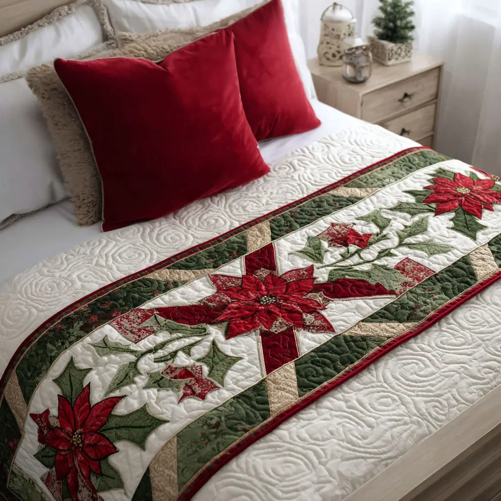 Starlight Noel Quilted Bed Runner Starlight Noel Theme Christian Christmas Gift