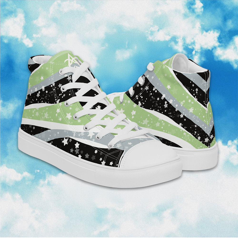 Starry Agender High Top Shoes LGBTQ+ Pride Human Rights Shoes Starry Agender Merch Gay Gifts