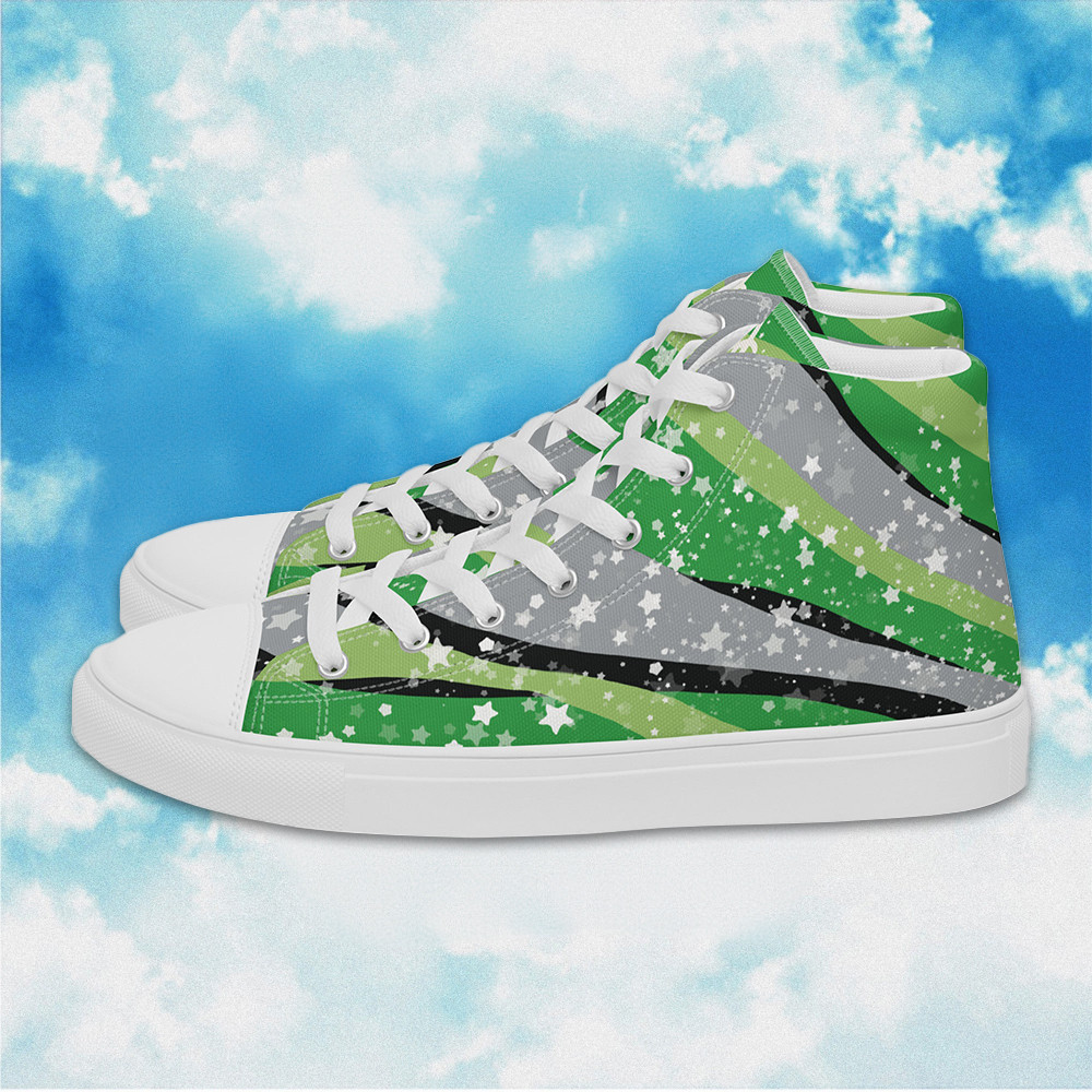 Starry Aromantic High Top Shoes Aromantic Pride LGBTQ Shoes Gifts For Gays