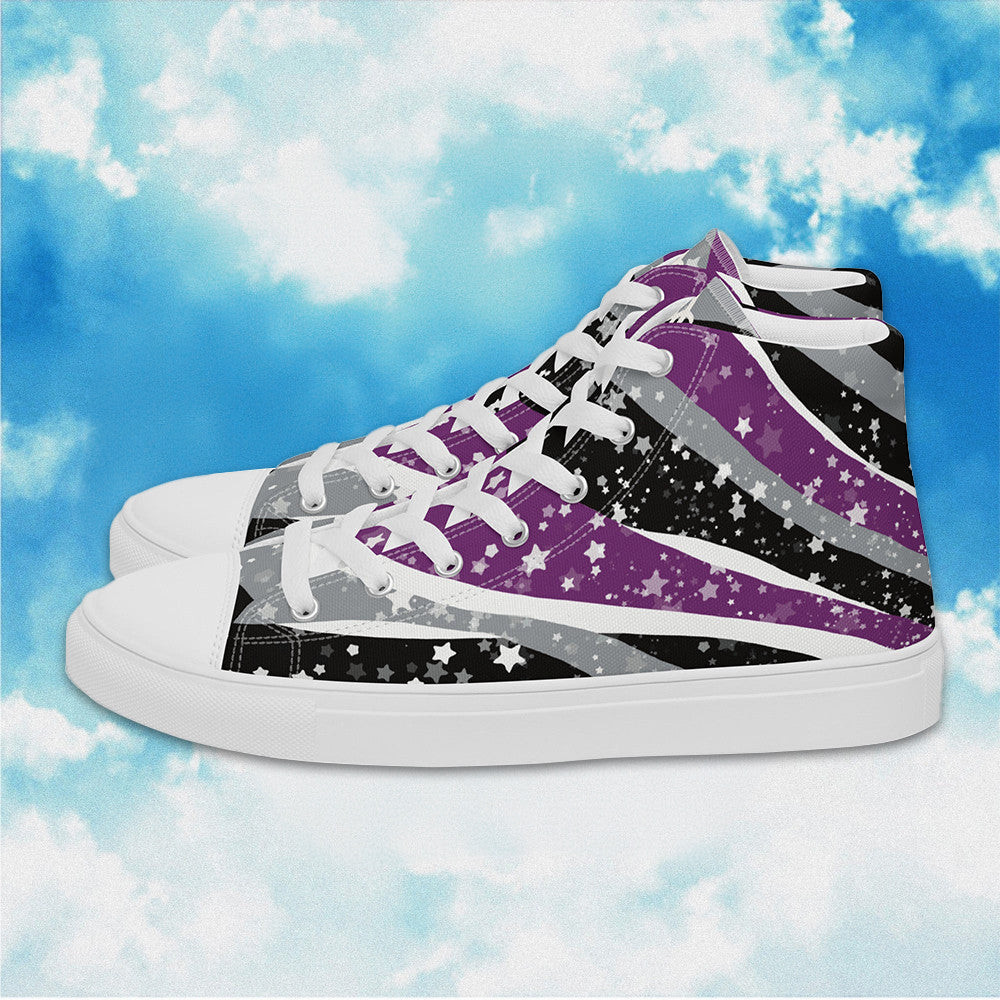 Starry Asexual High Top Shoes Asexual Pride LGBTQ Shoes Gifts For Lesbian -WearandDecor