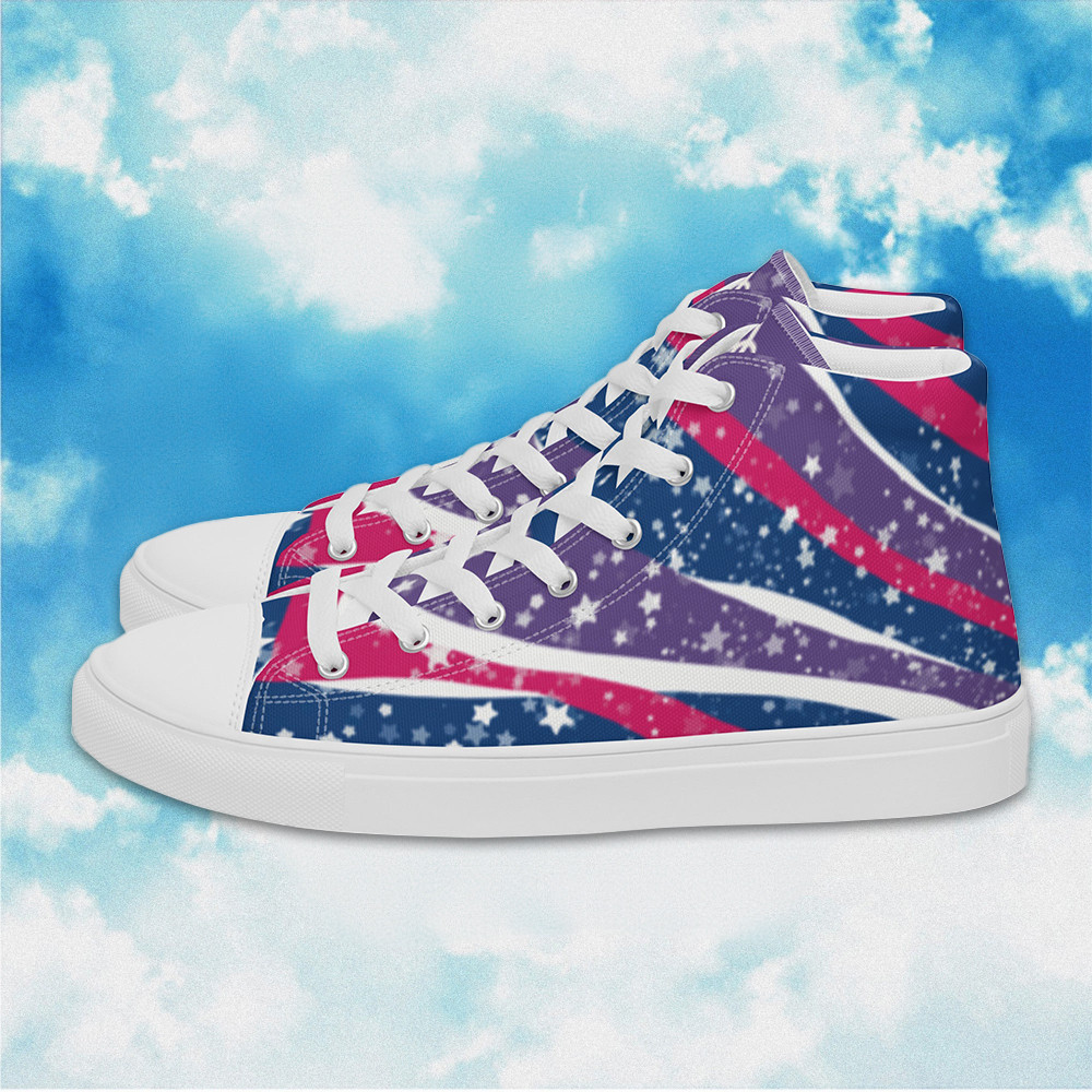 Starry Bisexual High Top Shoes Bisexual Pride LGBTQ Shoes Gifts For Lesbian Starry Bisexual High Top Shoes Bisexual Pride LGBTQ Shoes Gifts For Lesbian - Image 1