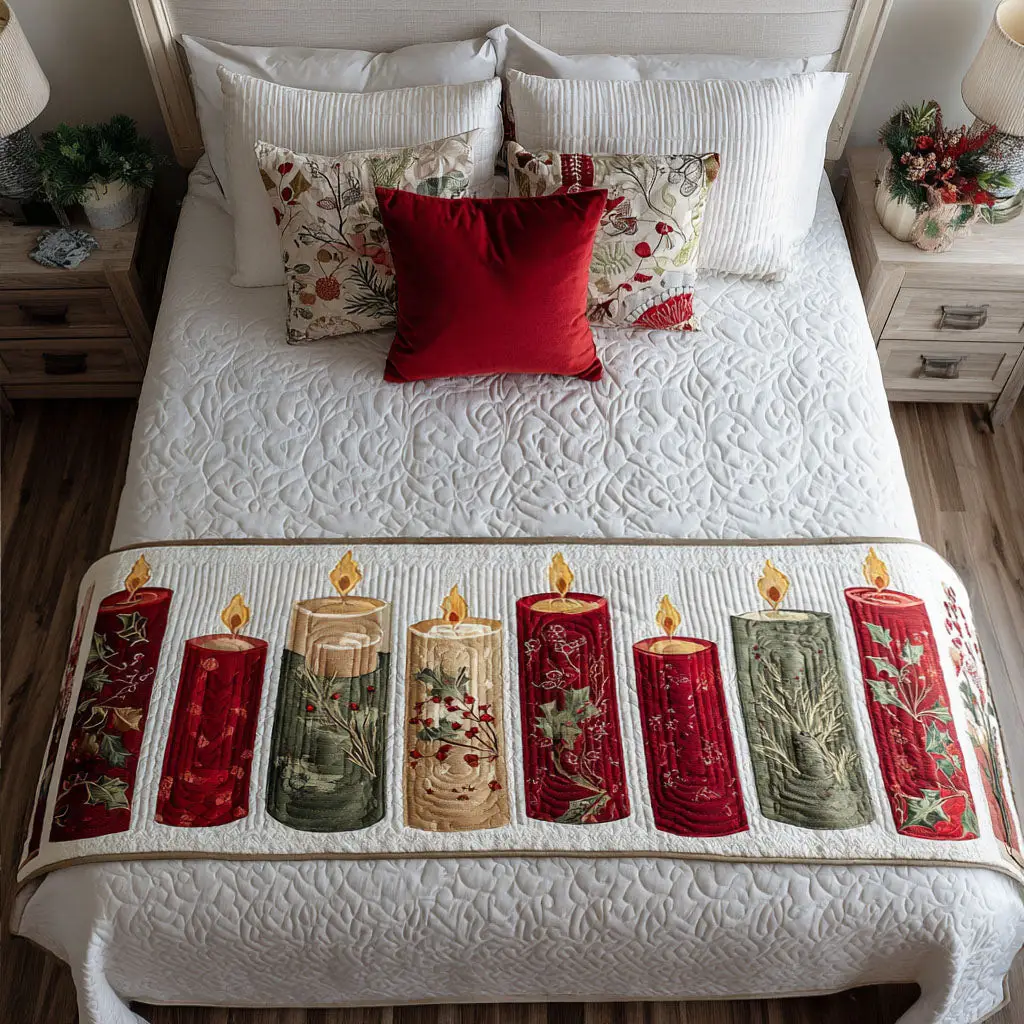Starry Candlelight Quilted Bed Runner Starry Candlelight Religious Christmas Gift