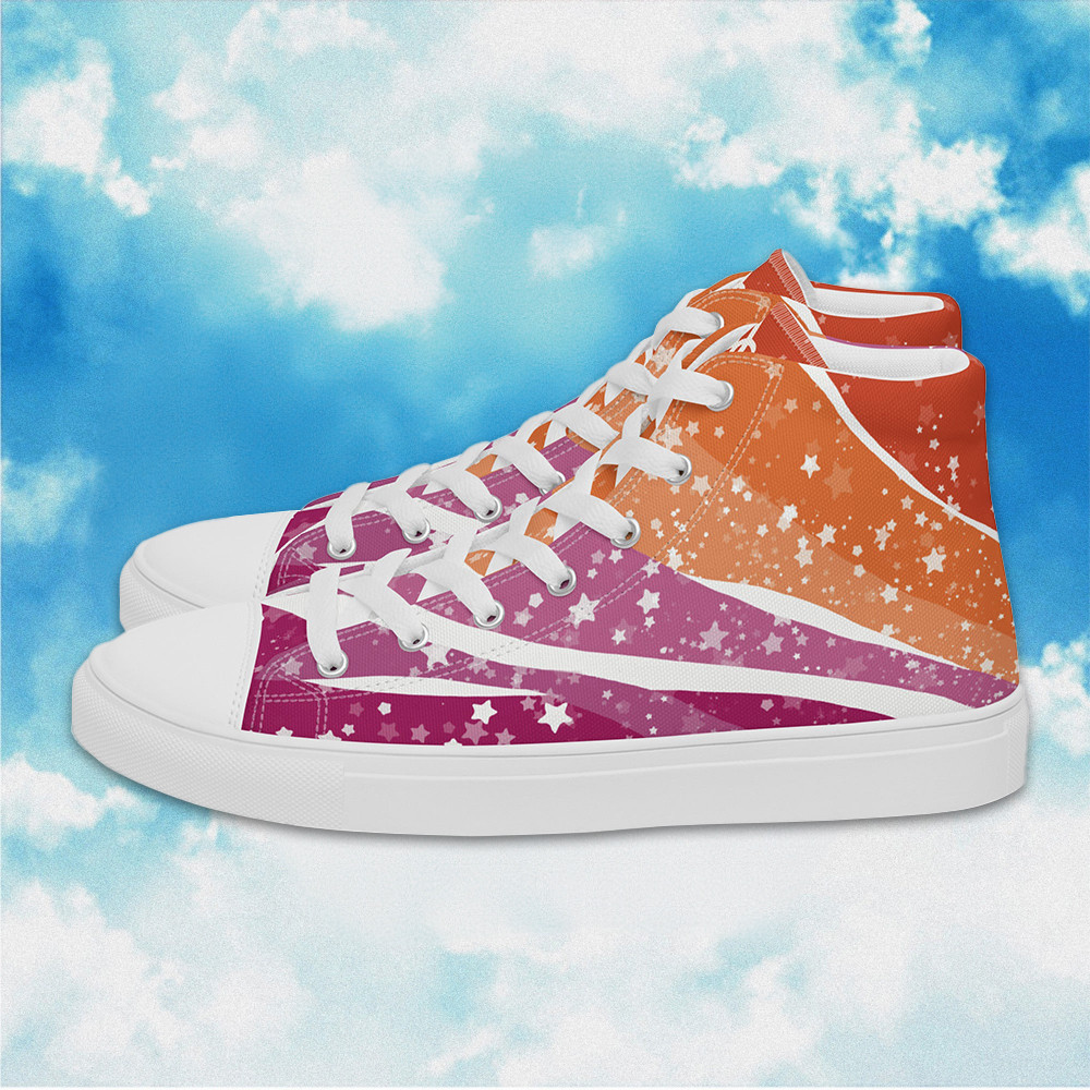 Starry Lesbian High Top Shoes Lesbian Pride Human Rights Sneakers LGBTQ Shoes