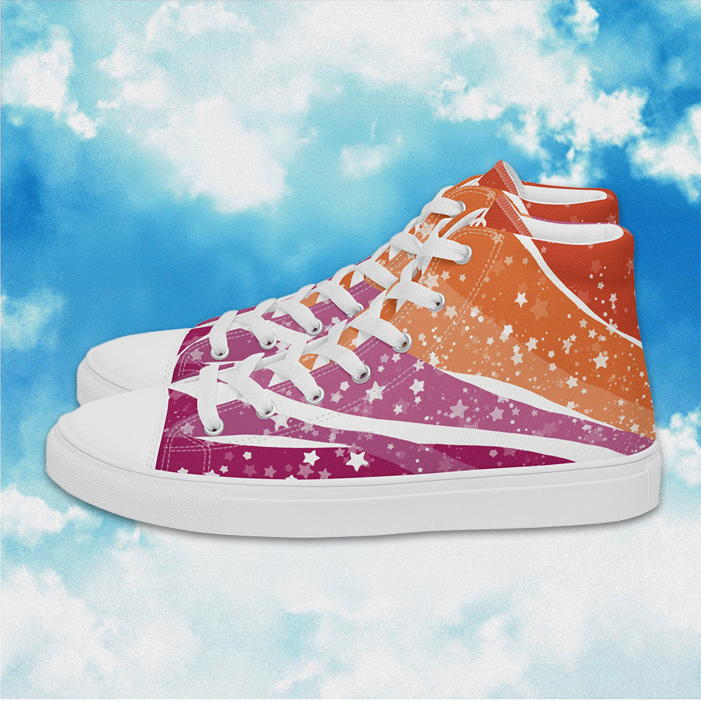 Starry Lesbian High Top Shoes Lesbian Pride Human Rights Sneakers LGBTQ Shoes -WearandDecor Starry Lesbian High Top Shoes Lesbian Pride Human Rights Sneakers LGBTQ Shoes -WearandDecor - Image 1