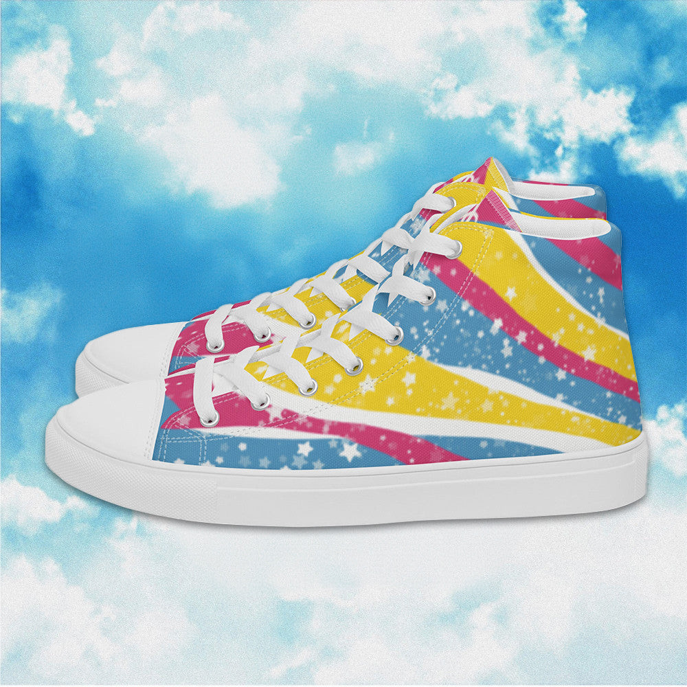 Starry Pansexual High Top Shoes Pansexual Pride Human Rights Sneakers LGBTQ Merchandise -WearandDecor