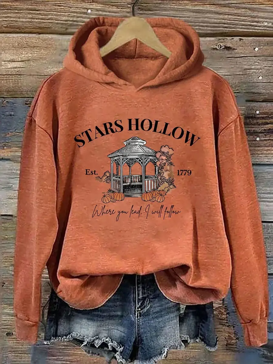 Stars Hollow Where You Lead I Will Follow Hoodie Gilmore Girls Merch Fan Apparel Women's
