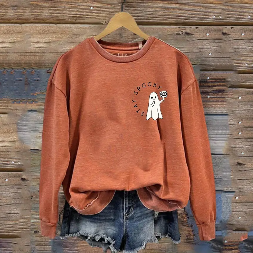 Stay Spooky Sweatshirt Funny Clothing Ghost Presents For Holiday Celebrations