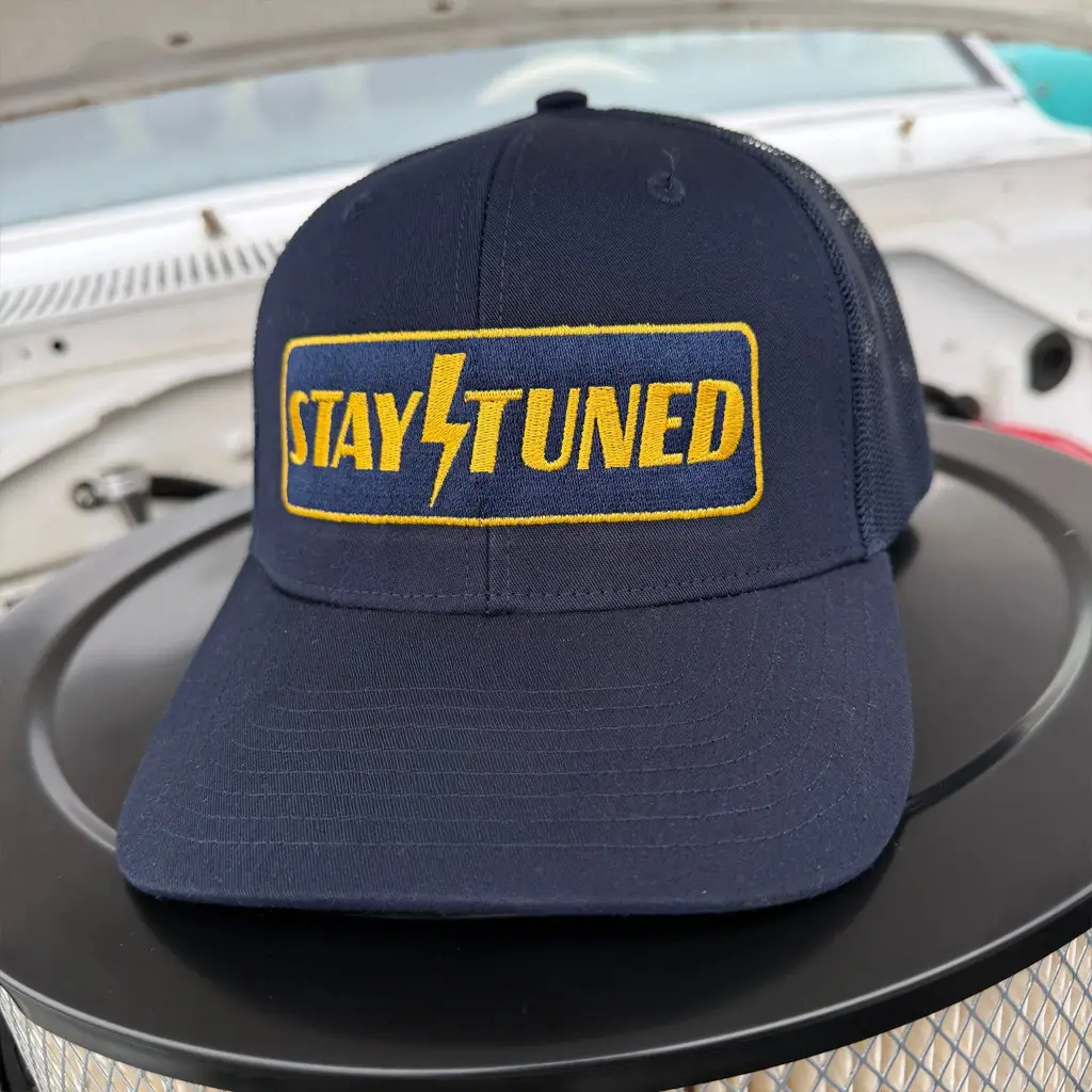 Stay Tuned Merch Stay Tuned Tire Snapback Trucker Hat Embroidered Gifts For Brothers