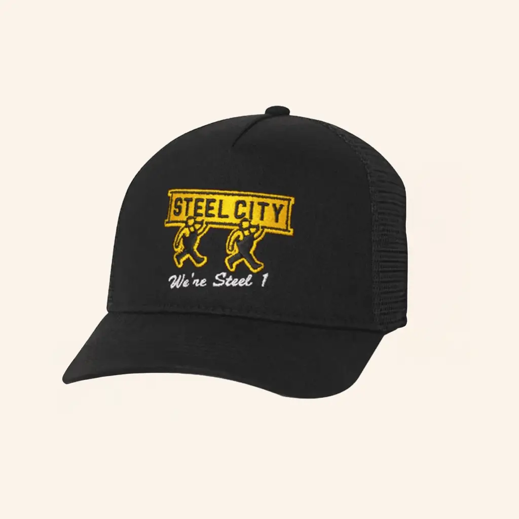 Steel City Merch Steel 1 Trucker Hat Embroidered Gifts For Dudes -WearandDecor