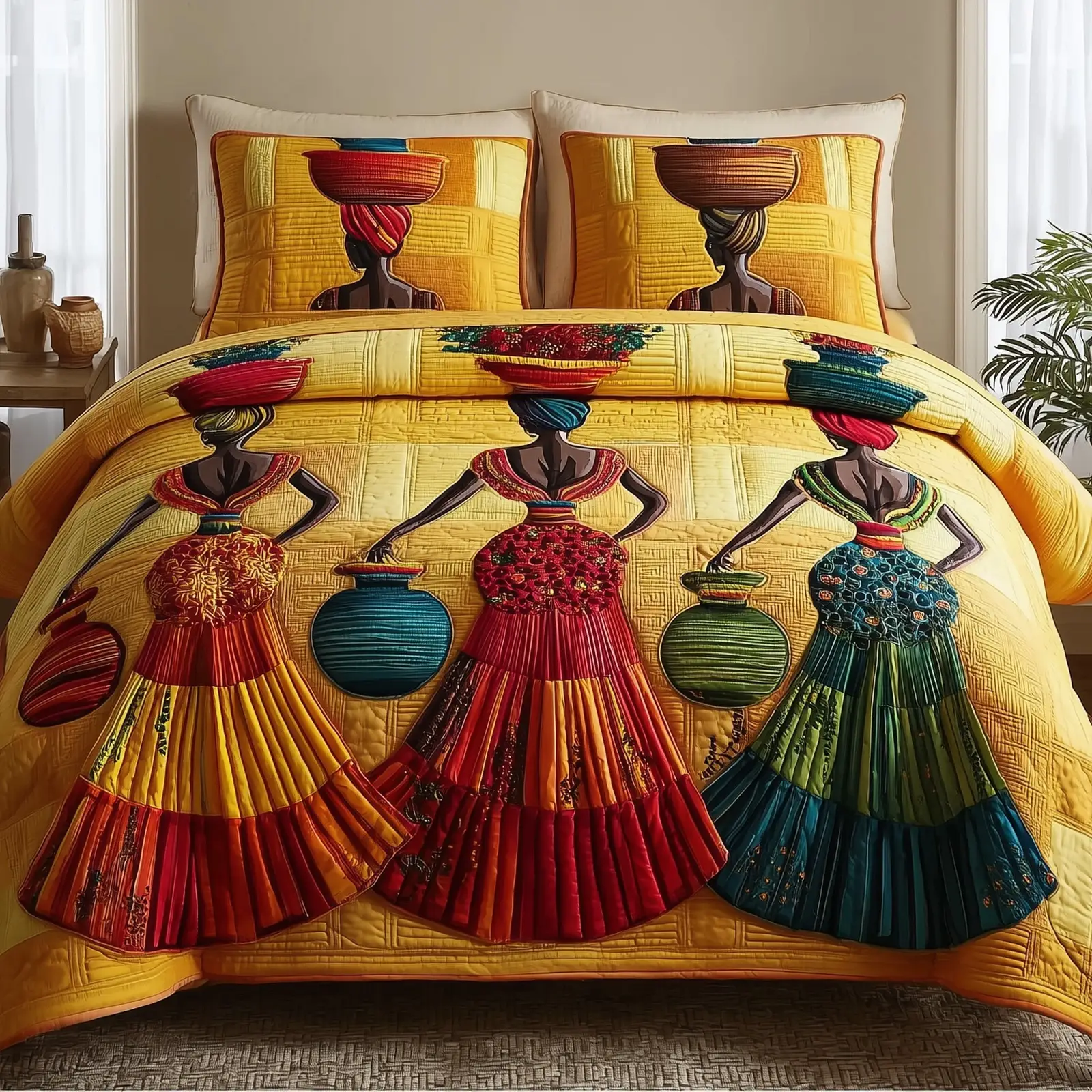 Step of Heritage Quilted Bedding Set Duvet Cover Bedspread African American Gifts For Grandma