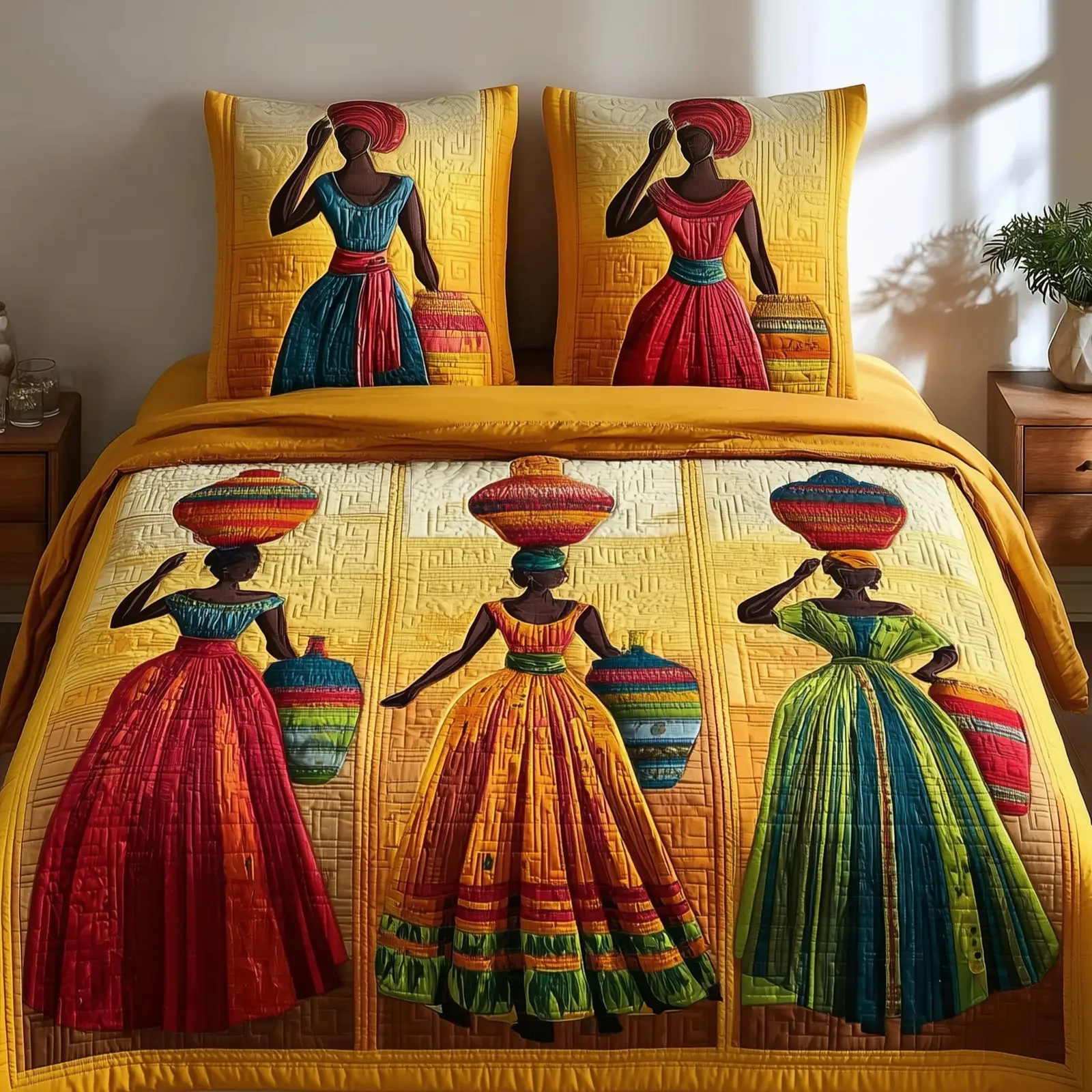 Step of Heritage Quilted Bedding Set Duvet Cover Bedspread African American Gifts For Mom