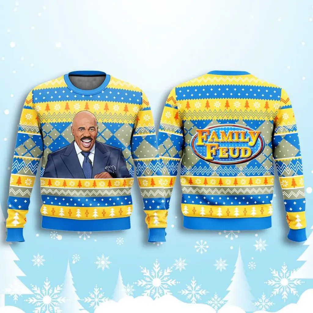 Steve Harvey Family Feud Ugly Christmas Sweater Funny Xmas Jumpers Gifts For Brother - WearandDecor