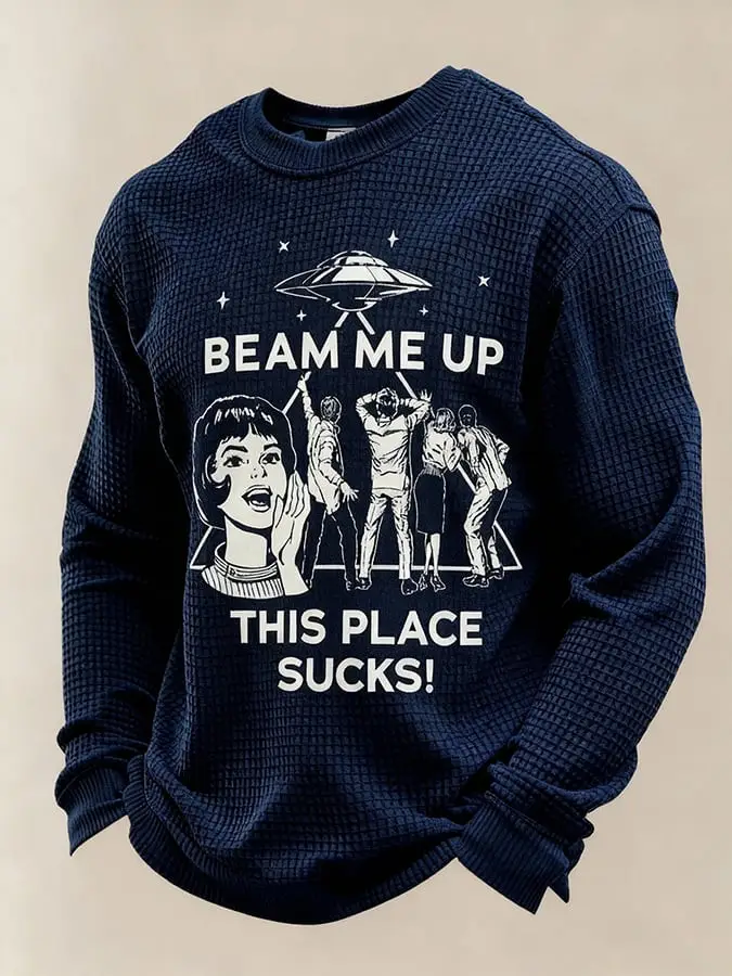 Stranger Things 2025 Merch Sweatshirt Beam Me Up This Place Sucks Stranger Things Apparel Gift