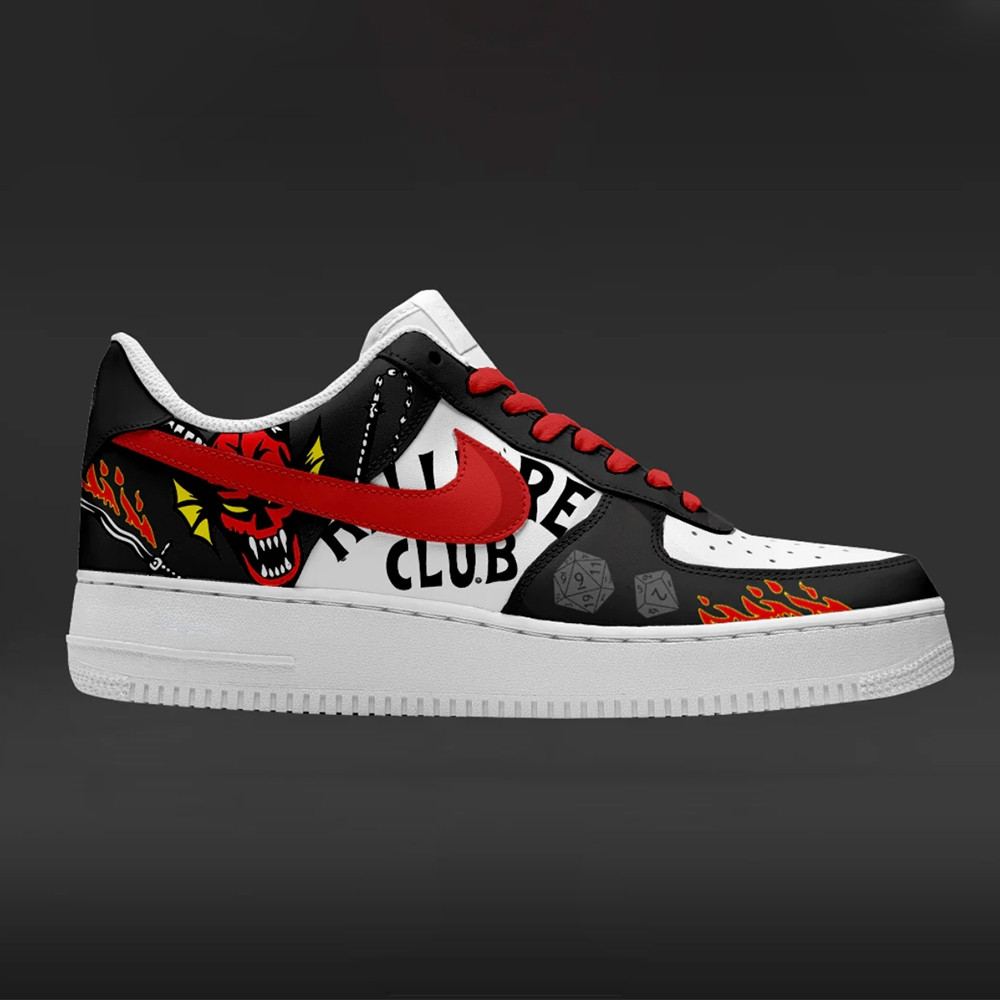 Stranger Things Hellfire Club Air Force 1 Shoes Sneakers Version 1 Stranger Things Hellfire Club Air Force 1 Shoes Sneakers Version 1 - Image 1