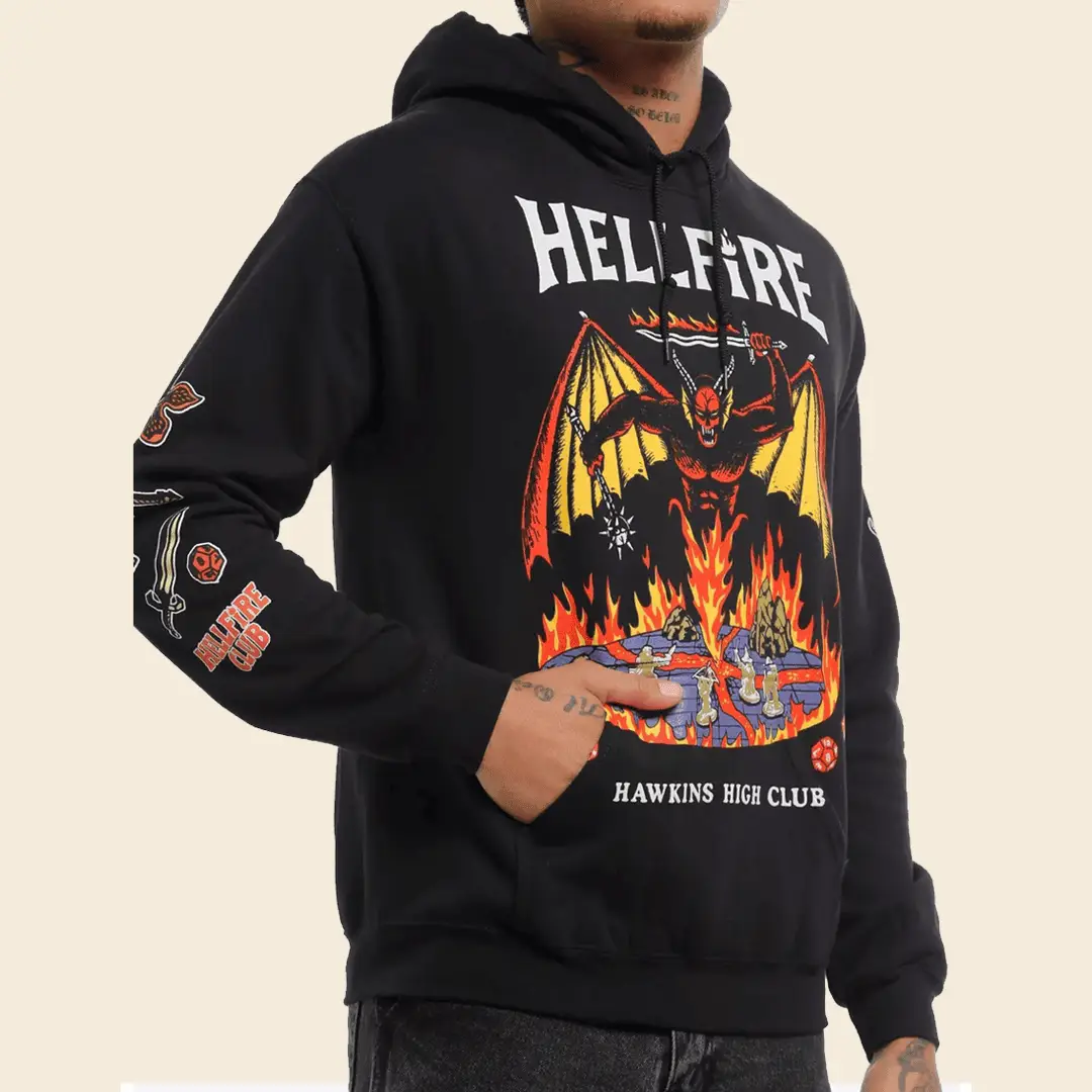 Stranger Things Hellfire Club Art Hoodie Unisex Apparel ST Merch for Fans