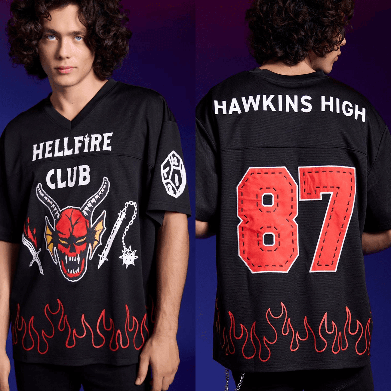 Stranger Things Hellfire Club Football Jersey ST Clothing Fan Gifts