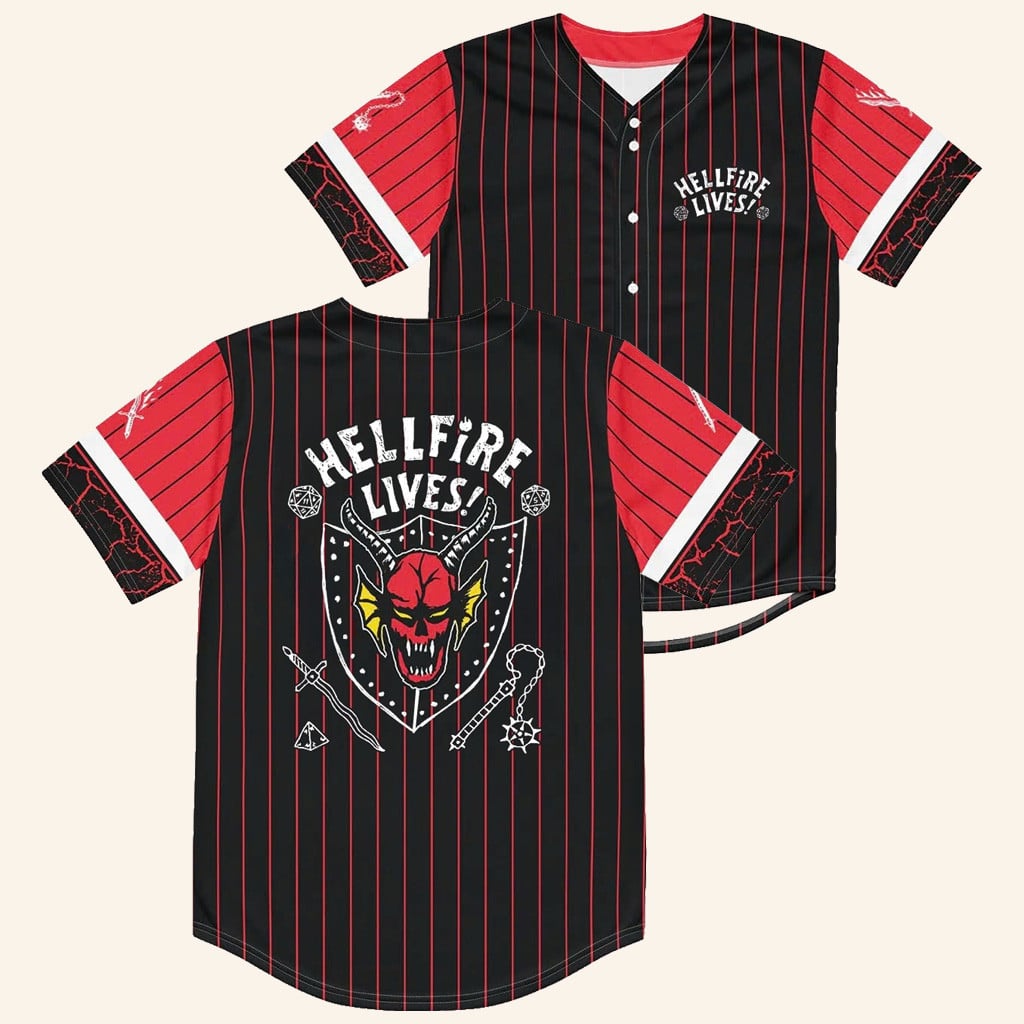 Stranger Things Hellfire Lives Jersey Shirt Dustin El Lives Clothing Gift For Stranger Things Fans - WearandDecor