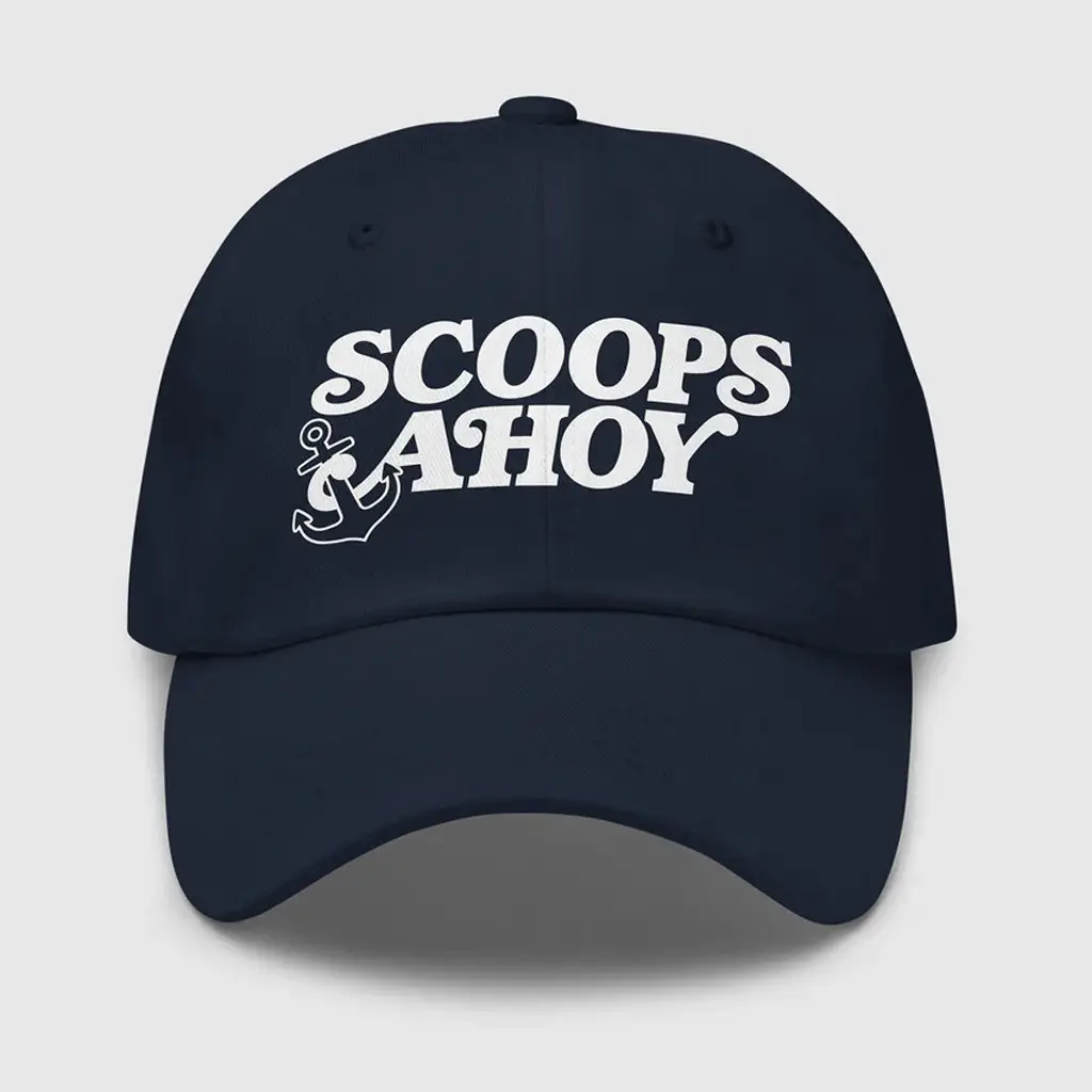 Stranger Things Merch Stranger Things Scoops Ahoy Logo Embroidered Hat Gifts For Him