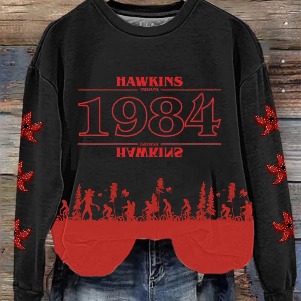 Stranger Things Merch Sweatshirt Hawkins Indiana 1984 Fantasy Apparel Stranger Things Lover Gift